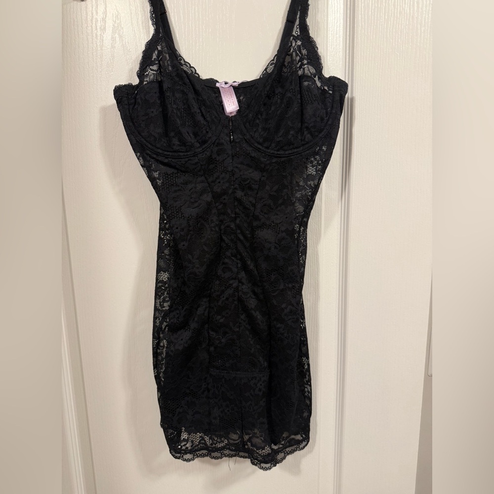 Black Lace Slip Dress
